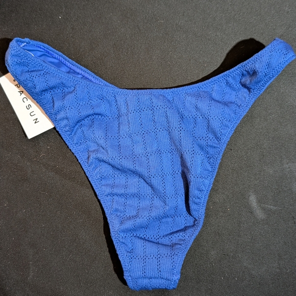 PacSun Blue Geometric Bikini Bottom Women's Size M Lined Elastic Waist - Picture 2 of 4